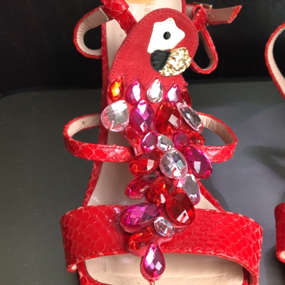 Kate spade red embellished heels - Picture 2 of 5
